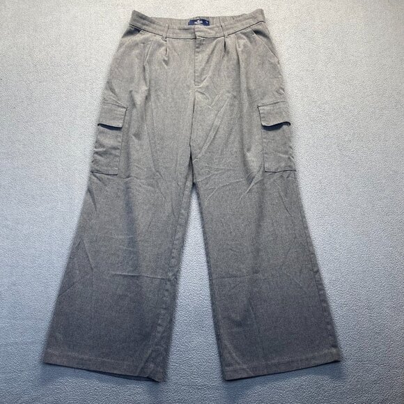 Hollister Women Ultra High Rise Wide Leg Cargo Pant Gray Size XL - Picture 1 of 10